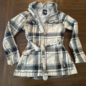 The North Face Checkered Utility Jacket - Gray and White